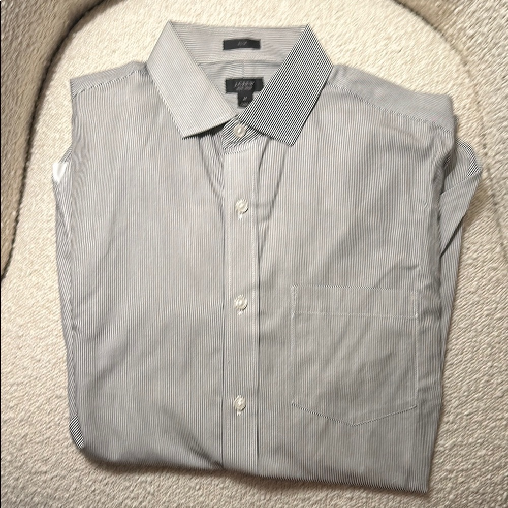 J. Crew Men's Gray Striped Button Down Shirt